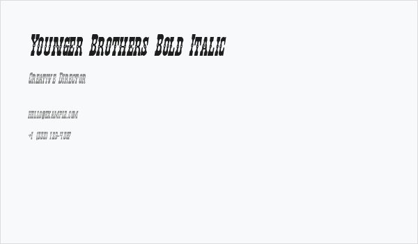Younger Brothers Bold Italic Business Card