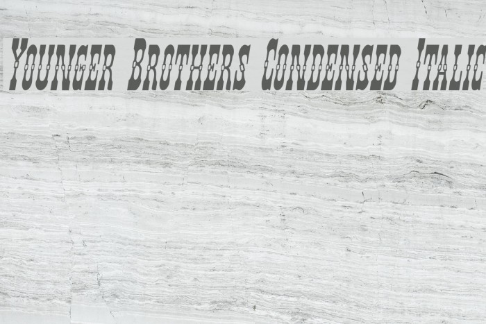 Younger Brothers Condensed Italic Font examples