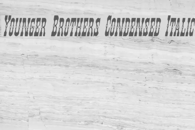 Younger Brothers Condensed Italic Font examples