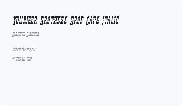 Younger Brothers Drop Caps Italic Business Card