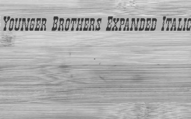 Younger Brothers Expanded Italic Font examples