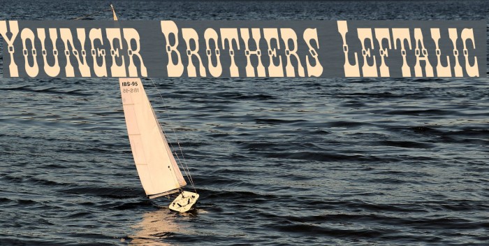 Younger Brothers Leftalic Font examples