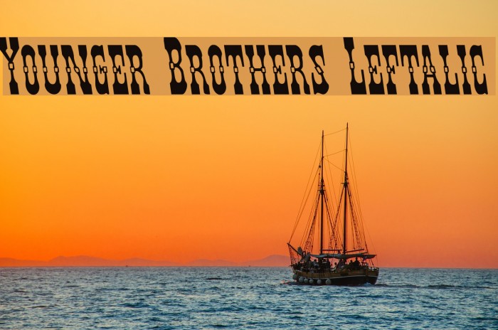 Younger Brothers Leftalic Font examples