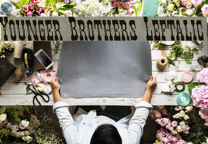 Younger Brothers Leftalic Font examples