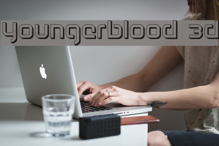 Youngerblood 3D Font examples