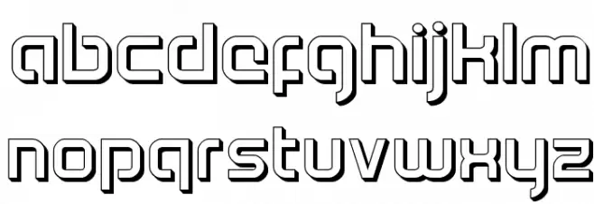 Youngerblood 3D خط أحرف صغيرة