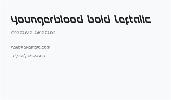 Youngerblood Bold Leftalic Business Card
