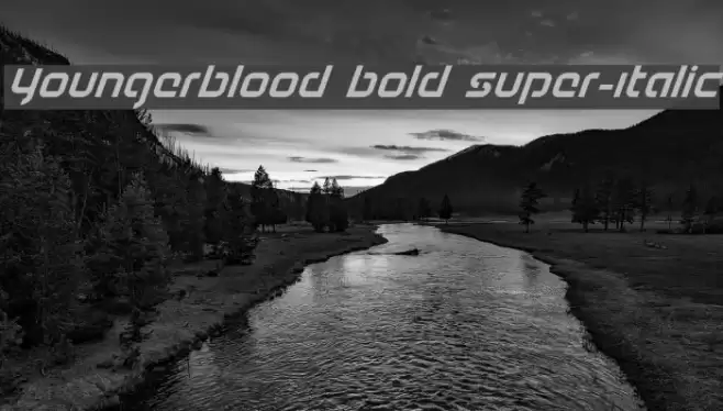 Youngerblood Bold Super-Italic Font examples