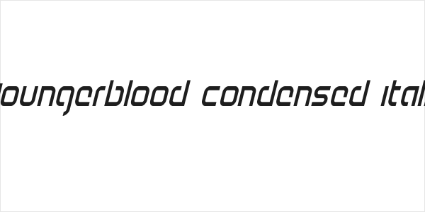 Youngerblood Condensed Italic Logo