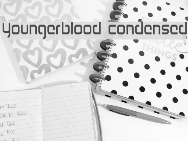 Youngerblood Condensed Font examples