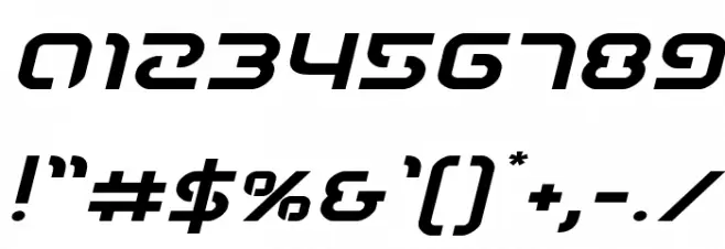 Youngerblood Expanded Italic Font OTHER CHARS