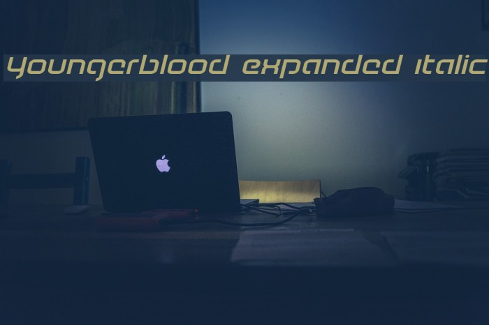 Youngerblood Expanded Italic Example 1