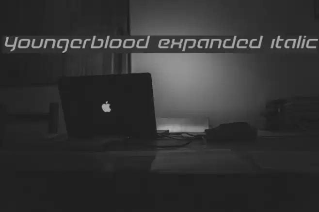 Youngerblood Expanded Italic Font examples