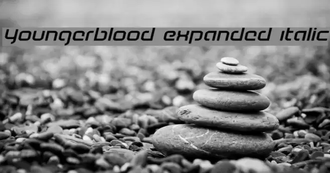 Youngerblood Expanded Italic Font examples