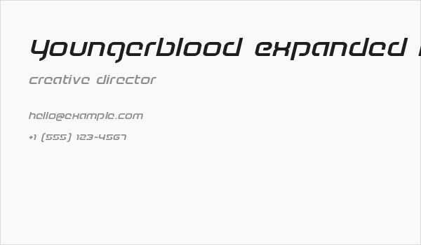 Youngerblood Expanded Italic Business Card