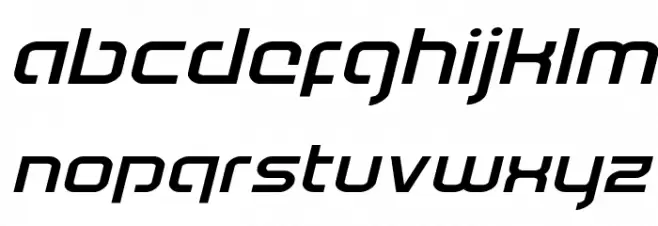 Youngerblood Expanded Italic फ़ॉन्ट लोअरकेस