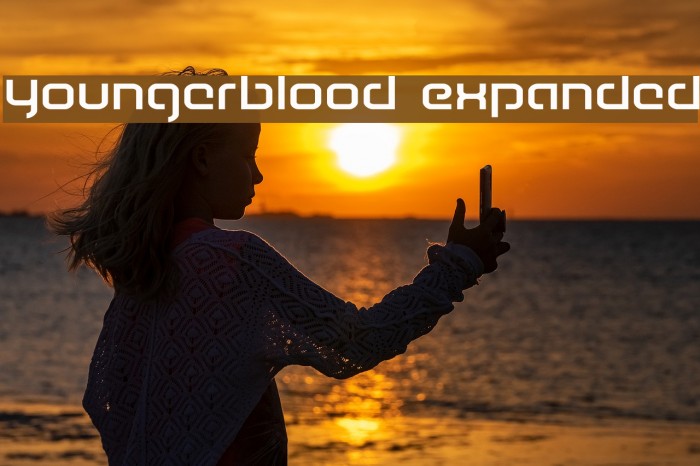 Youngerblood Expanded Font examples