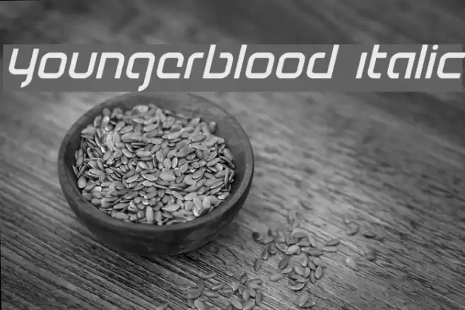 Youngerblood Italic Font examples