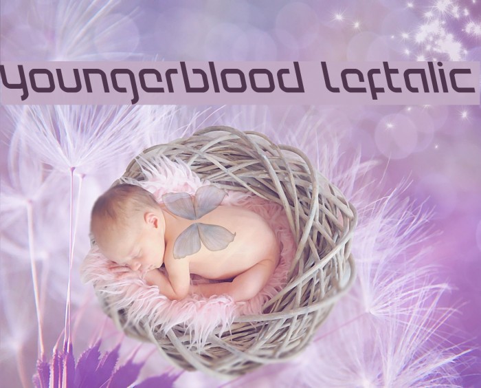 Youngerblood Leftalic Font examples