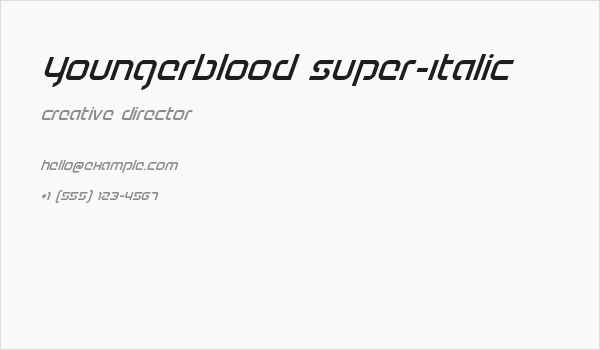 Youngerblood Super-Italic Business Card