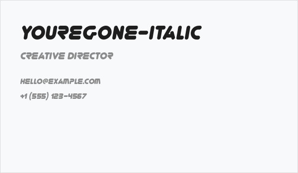 YoureGone-Italic Business Card