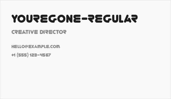 YoureGone-Regular Business Card