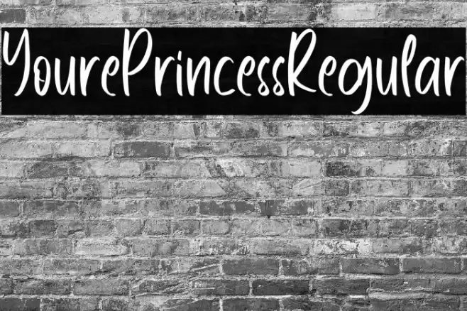 YourePrincessRegular Font examples