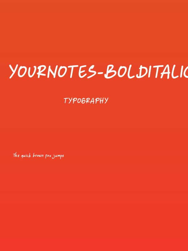 Yournotes-BoldItalic Poster