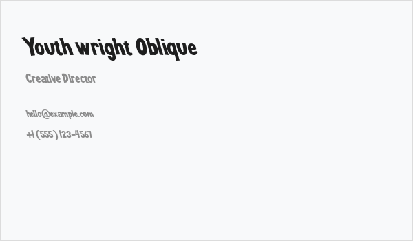 Youth wright Oblique Business Card