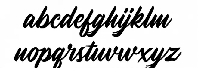 YoutherScript Schriftart Kleinbuchstaben
