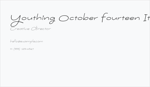 Youthing October Fourteen Italic Business Card