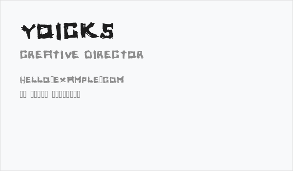 yoicks Business Card