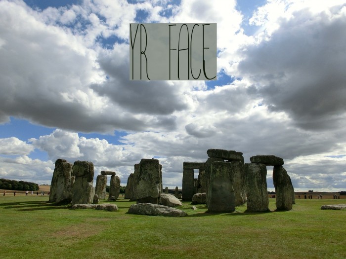 YR FACE Font examples
