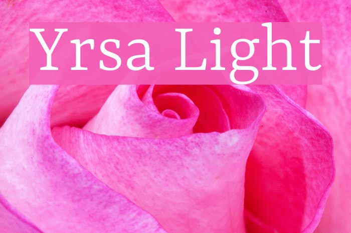 Yrsa Light Font examples