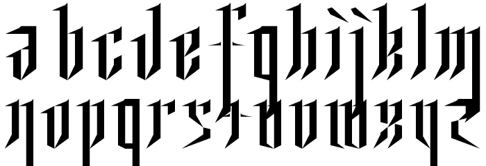 Ysgarth English Normal Font LOWERCASE