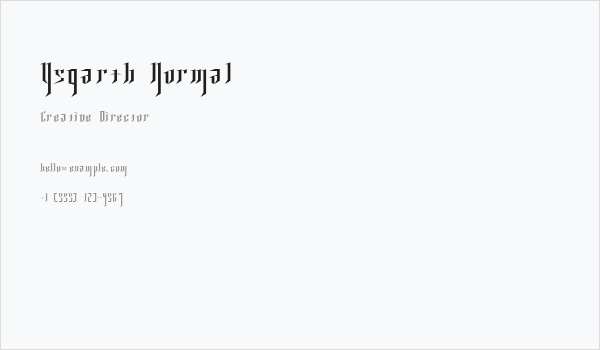 Ysgarth Normal Business Card