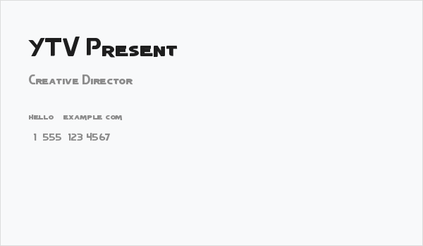 YTV Present Business Card