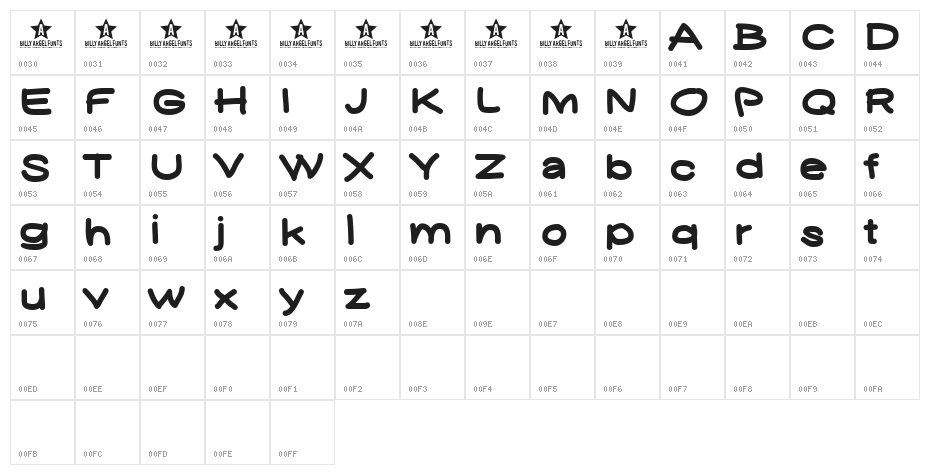YUKAFONT _SMILE Character Map