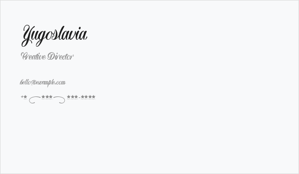 Yugoslavia Business Card