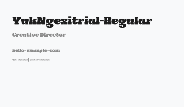 YukNgexitrial-Regular Business Card