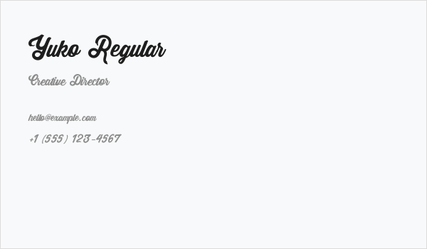 Yuko Regular Business Card