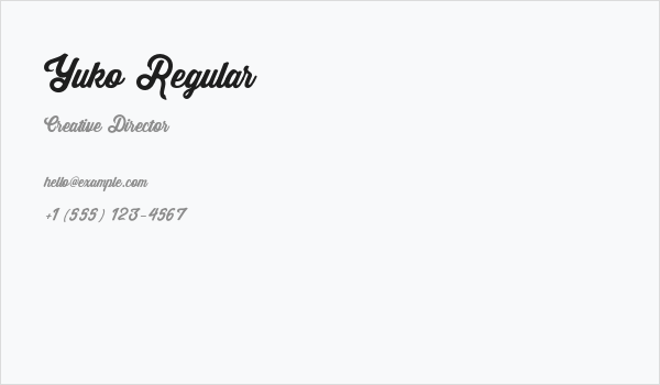 Yuko Regular Business Card