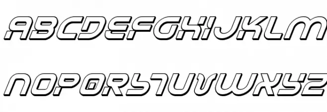 Yukon Tech 3D Italic Schriftart Groß