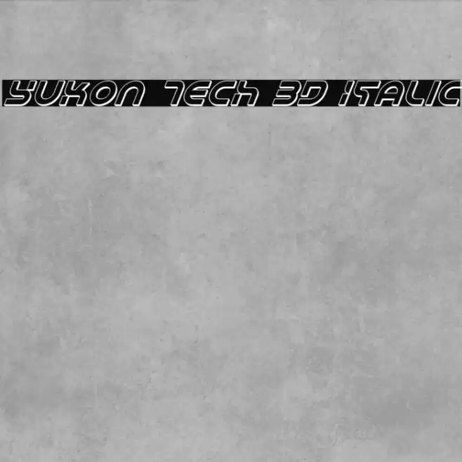Yukon Tech 3D Italic Font examples