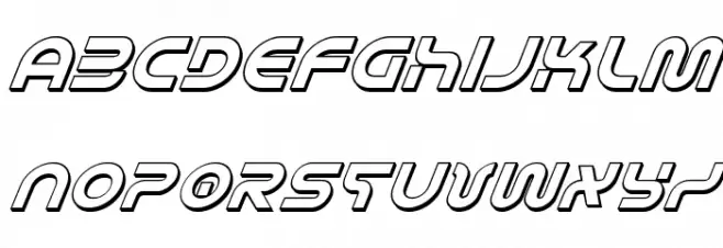 Yukon Tech 3D Italic Font LOWERCASE