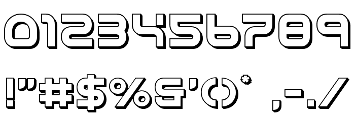 Yukon Tech 3D Font OTHER CHARS