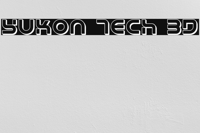 Yukon Tech 3D Font examples