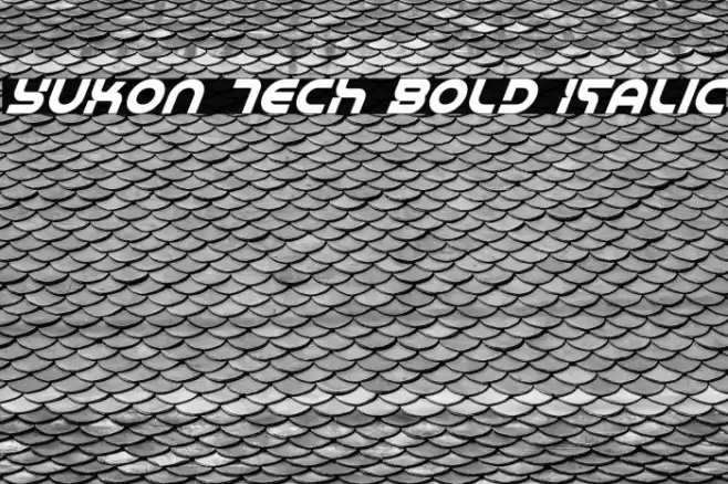 Yukon Tech Bold Italic Font examples