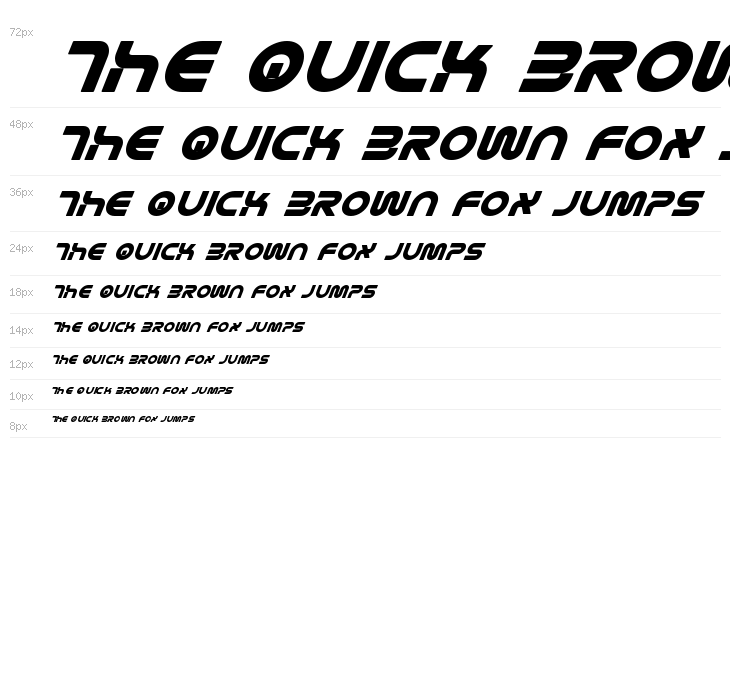 Yukon Tech Bold Italic Waterfall