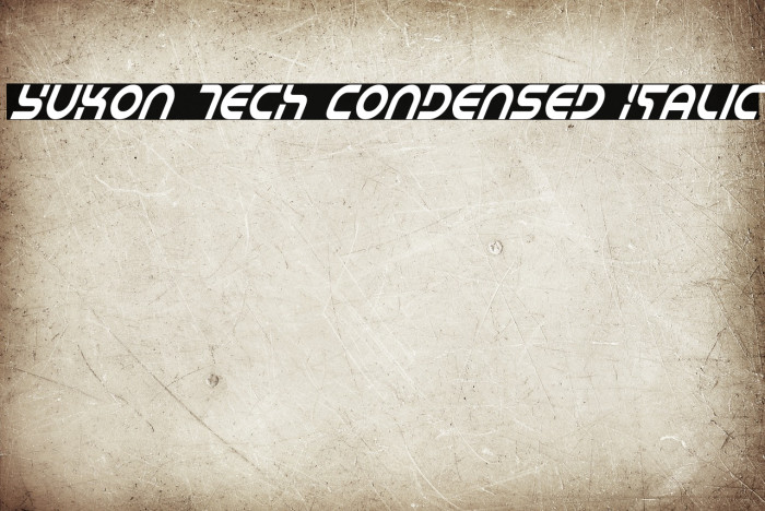 Yukon Tech Condensed Italic Example 1